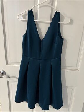 green emerald velvet dress She + Sky Emerald Smocked Midi Dress